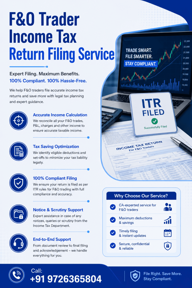 F&O Trader Income Tax Return Filing Service